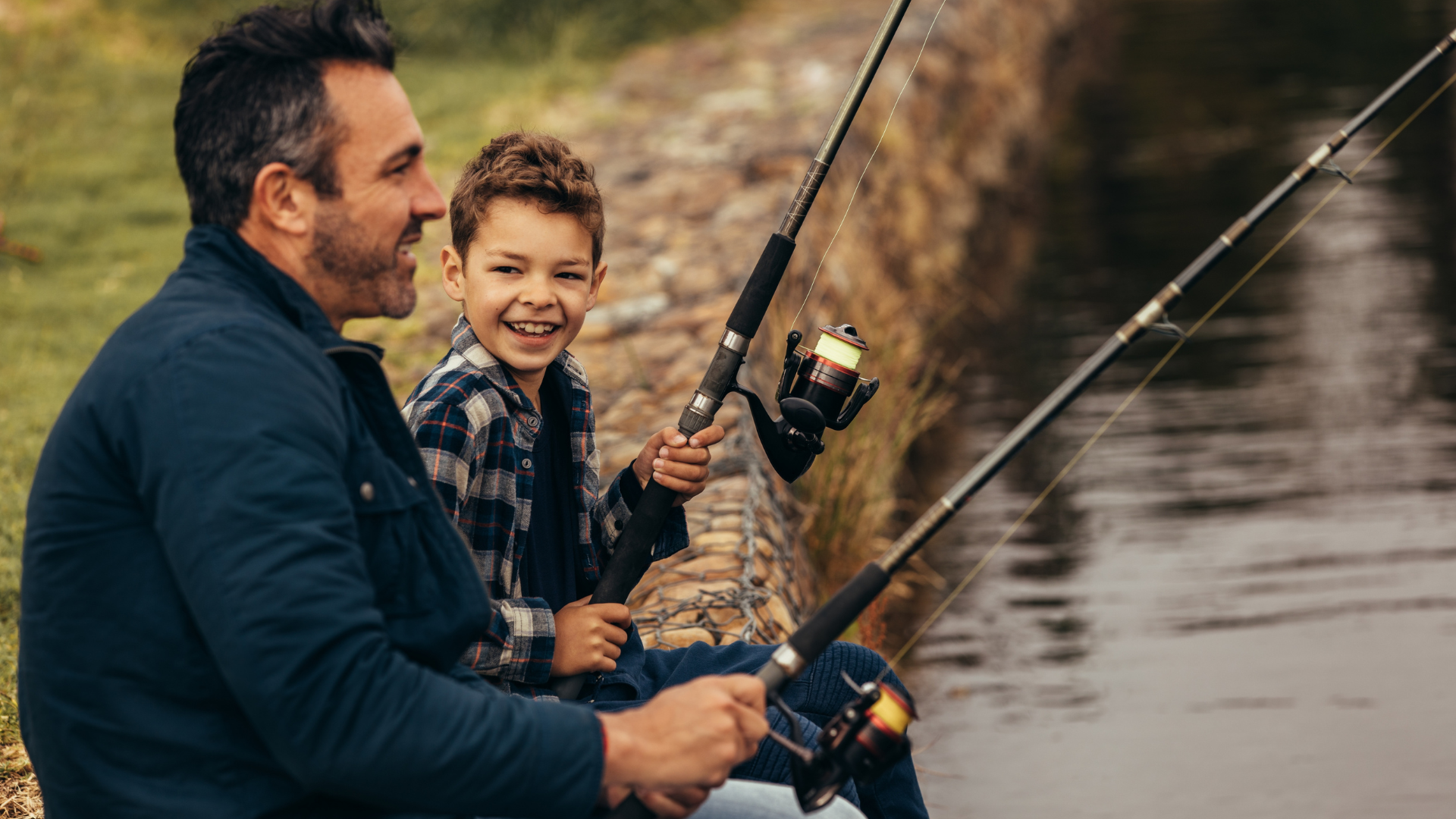 Father and son fishing