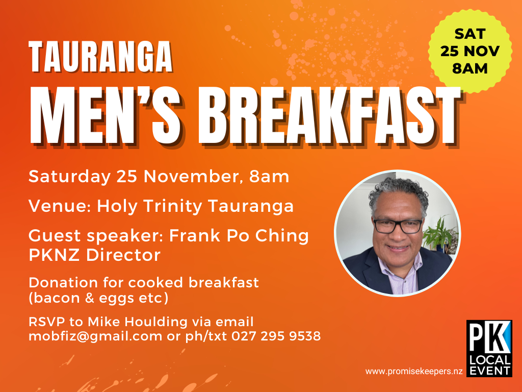 Tauranga Breakfast Event, Men's Breakfast, Christian Events,