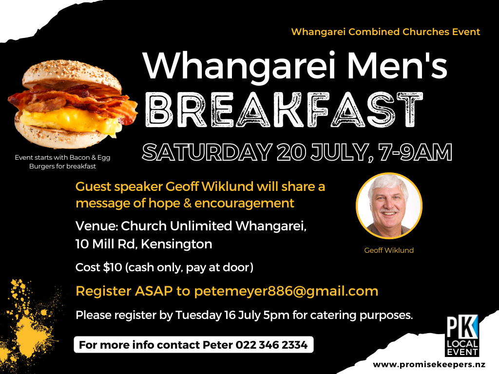 Whangarei Men’s Event, Saturday 20 July