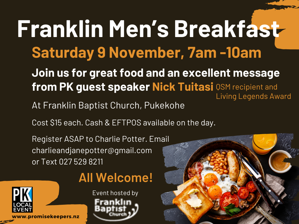 Franklin Men's Breakfast Saturday 9 November