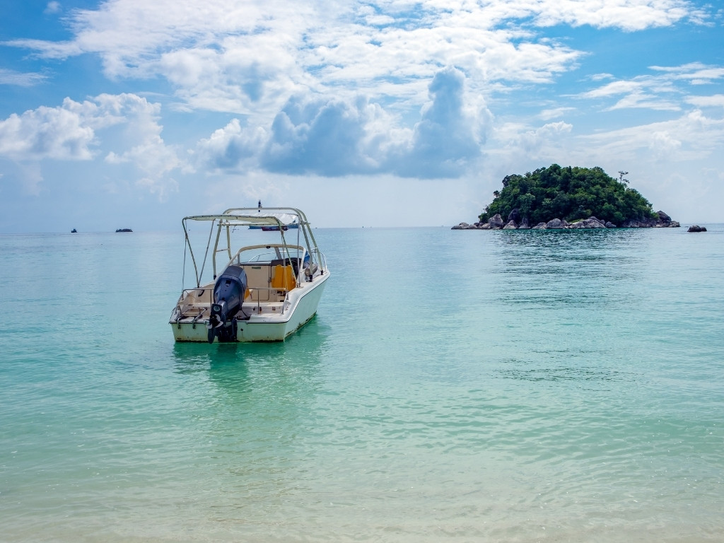 Boat floating on water