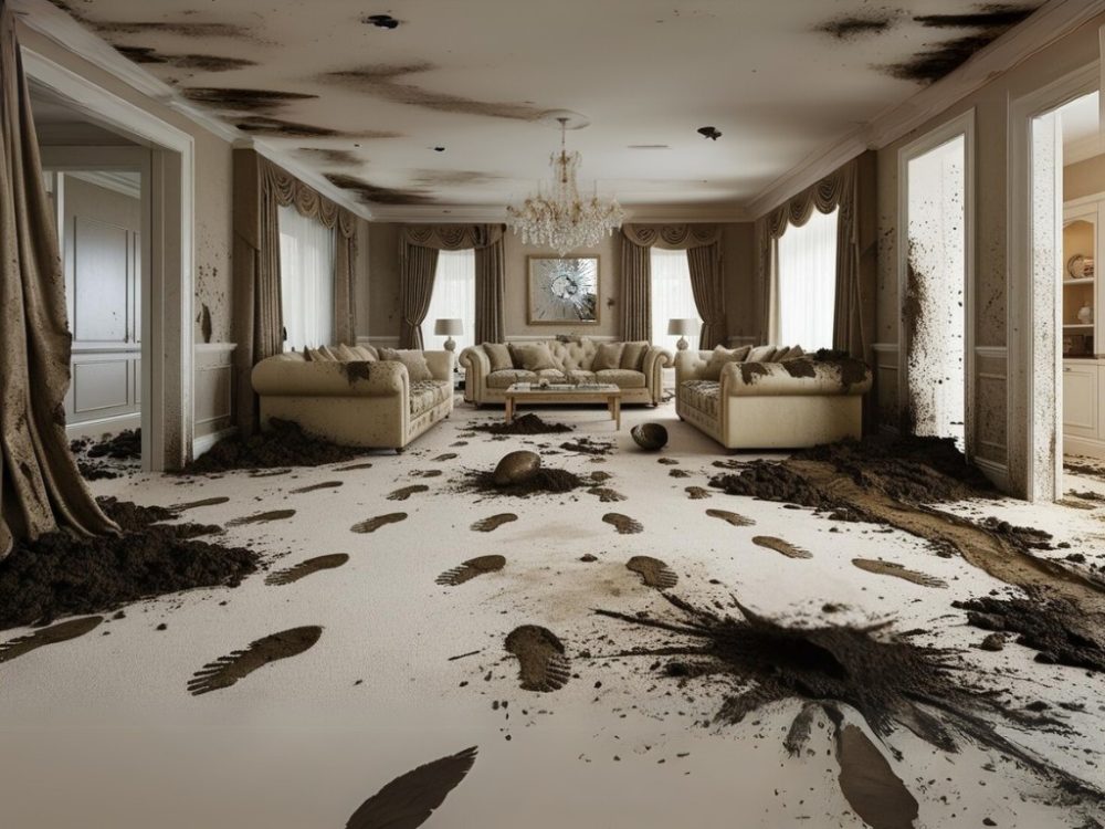 Luxury home is destroyed by muddy footballers, This is Amazing Grace