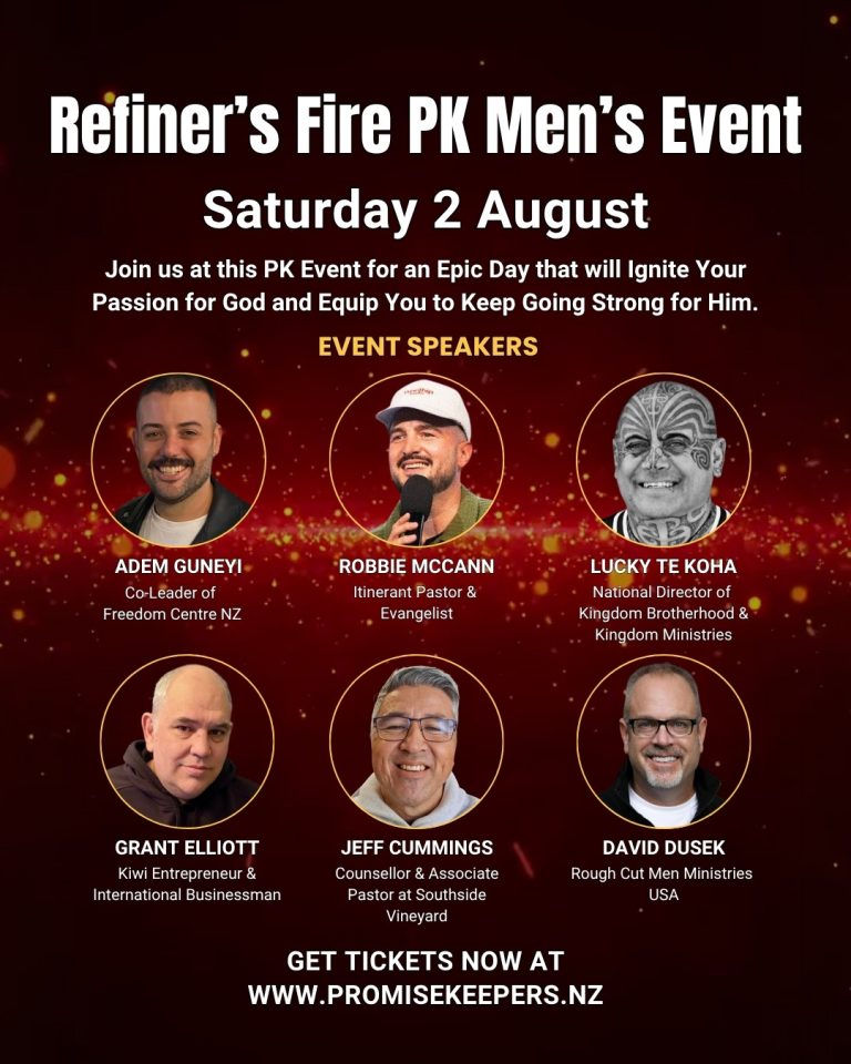 Promise Keepers Auckland Event on Saturday 2 August 2025 Join us at this PK Event for an Epic Day that will Ignite Your Passion for God and Equip You to Keep Going Strong for Him.