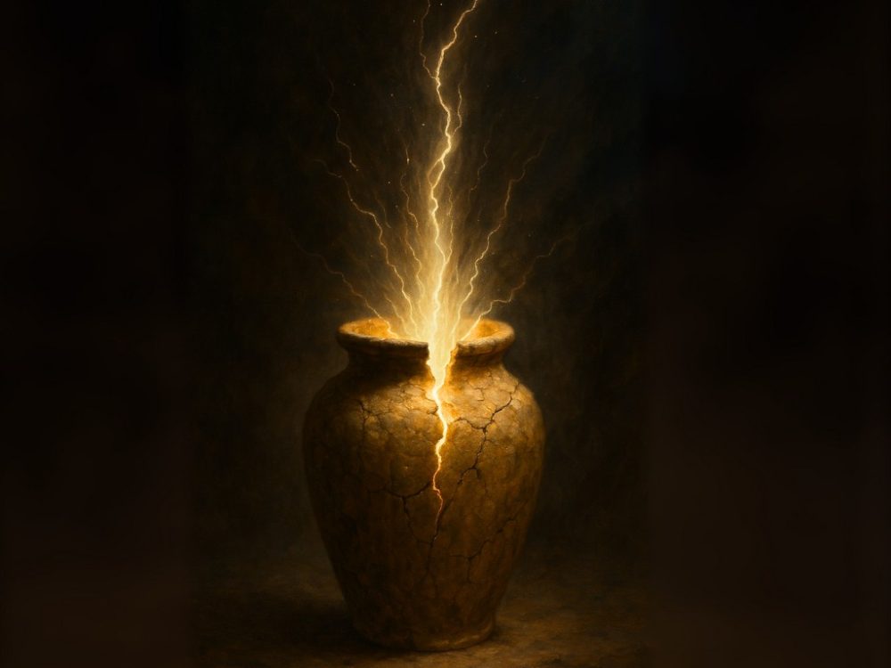 God in us earthen vessels. It is God's power that is at work in us.