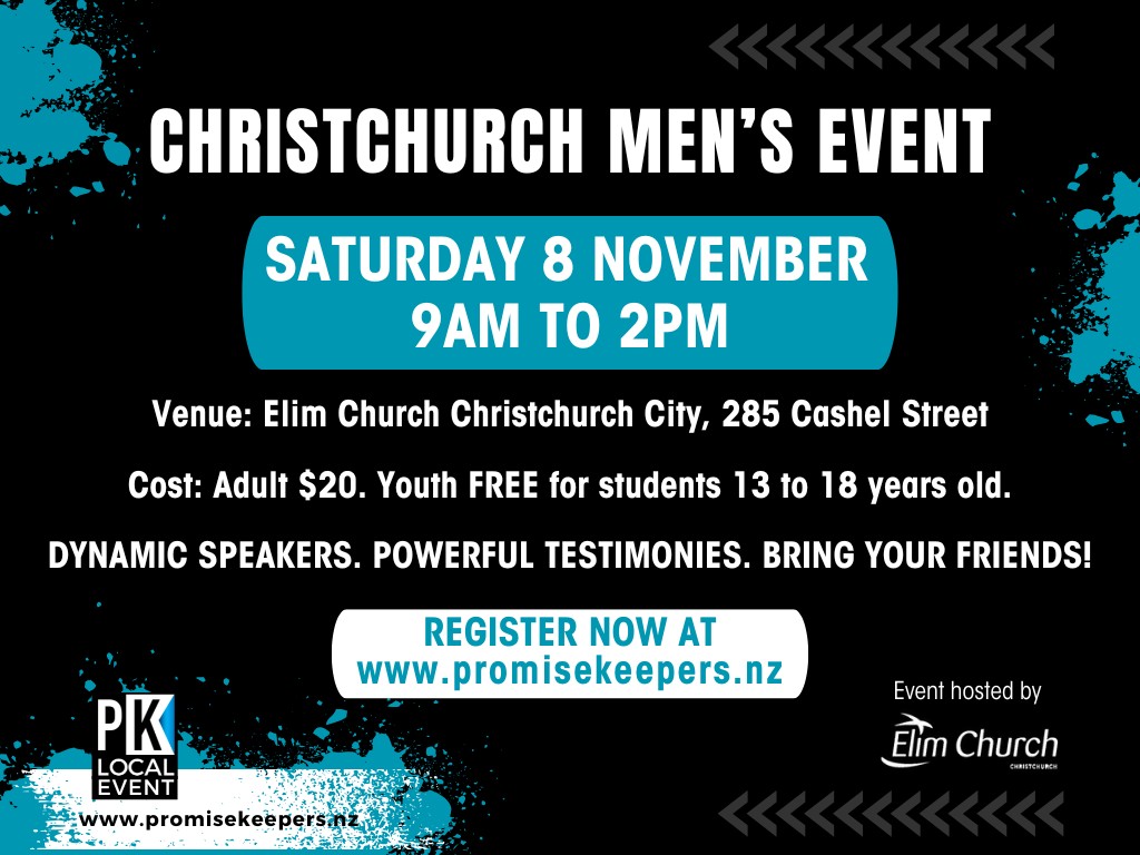Christchurch Men's Event Saturday 8 Nov 2025