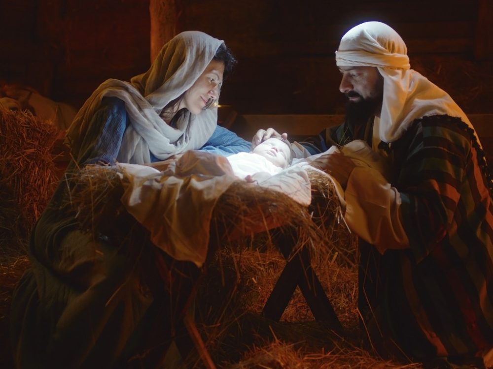 Joseph and Mary with baby Jesus, Celebrating the True Meaning of Christmas,