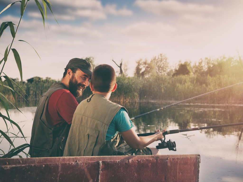 going fishing and chatting about life, faith, Jesus, 