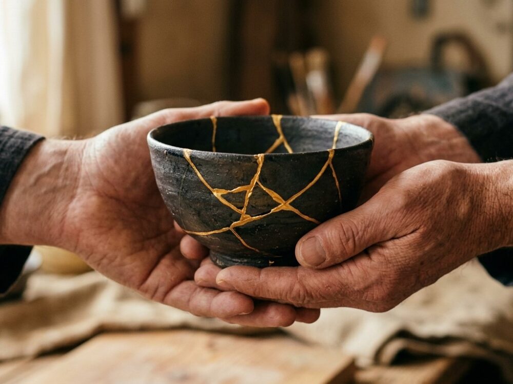 When we see the art of Kintsugi, broken pottery mended with gold, we see more than a repair; we see a testimony.