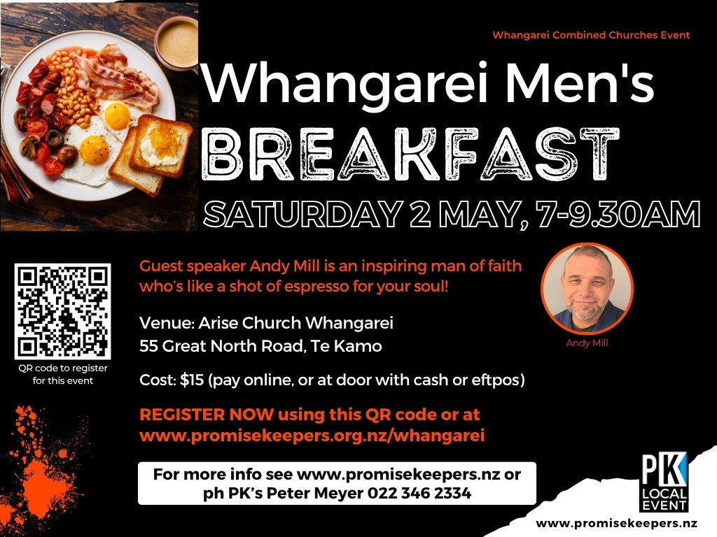 Join us for the Whangarei PK Men's Event on Saturday 2 May 2026