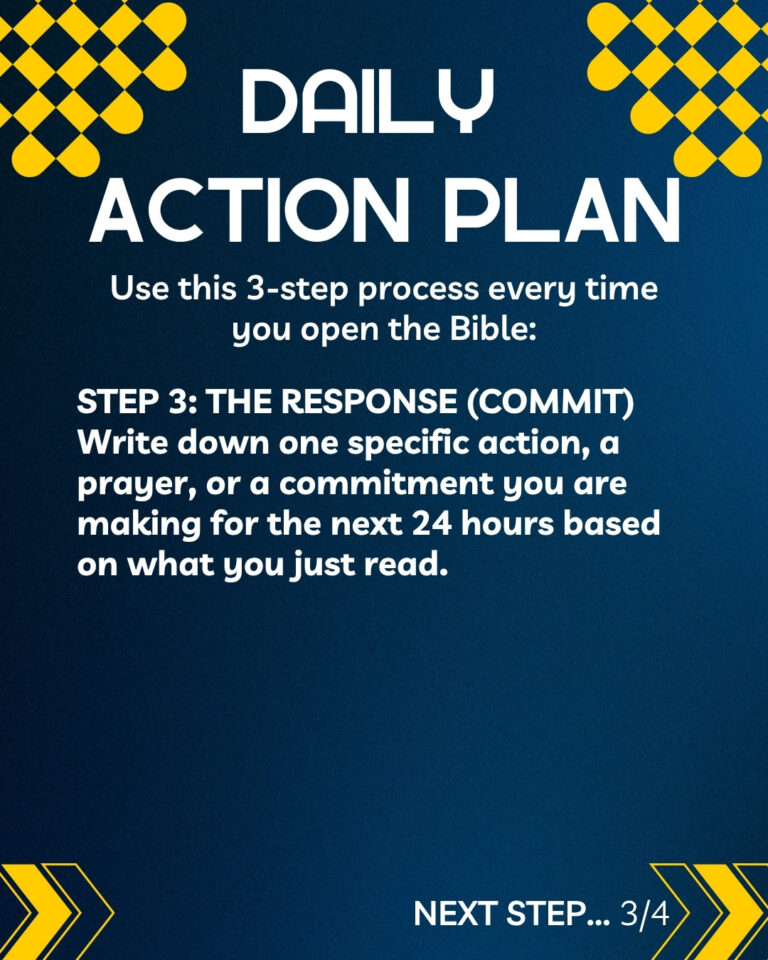 Write down a specific action, a prayer or a commitment you are making based on what you just read in the Bible