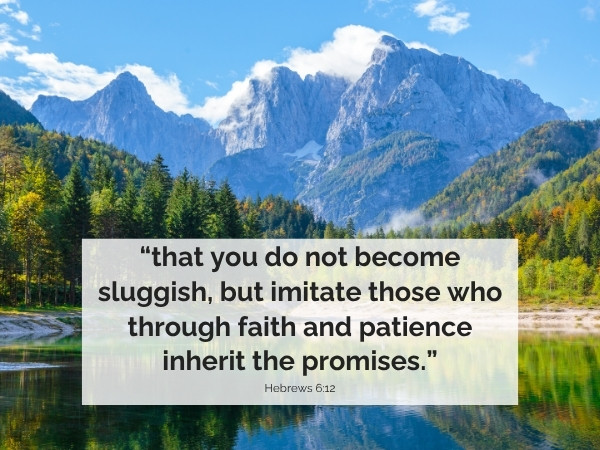 The Apostle Paul writes, “that you do not become sluggish, but imitate those who through faith and patience inherit the promises.” Hebrews 6:12.
