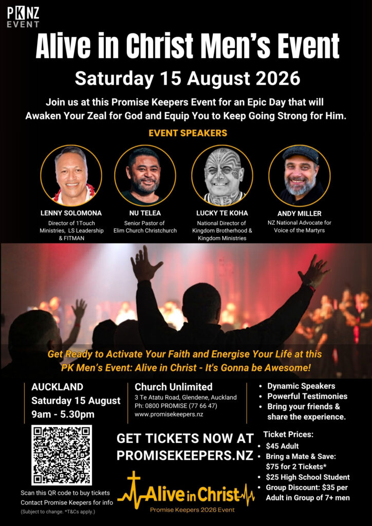 Promise Keepers Men's Event in Auckland on Saturday 15 August