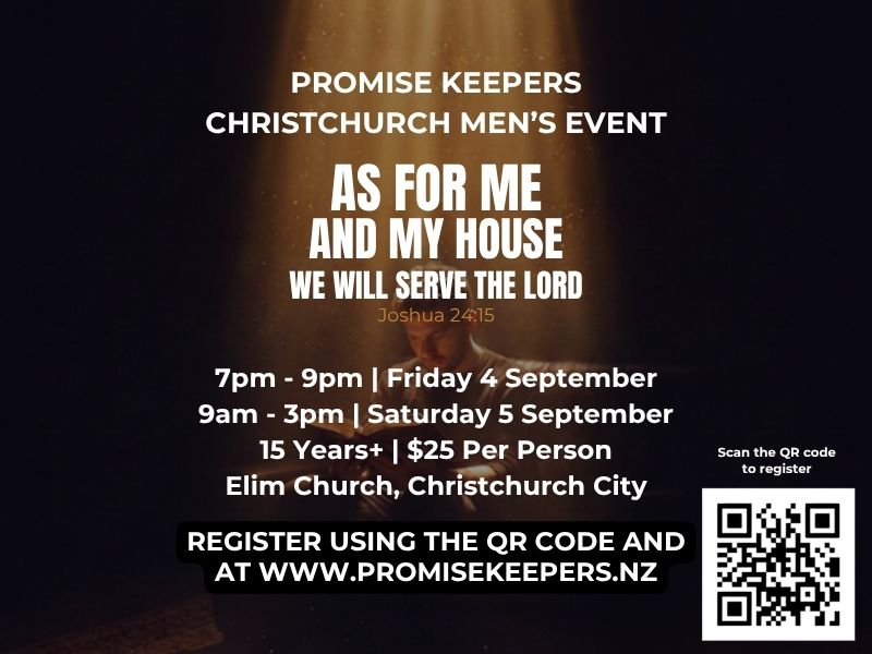 Promise Keepers Christchurch Event, 4 & 5 September 2026